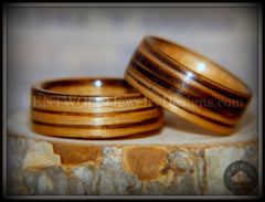 Bentwood Rings Set - "Zebrawood Pair" Classic Zebra Wood handcrafted bentwood wooden rings wood wedding ring engagement