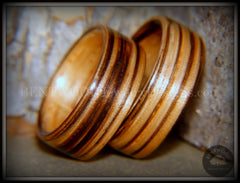 Bentwood Rings Set - "Zebrawood Pair" Classic Zebra Wood handcrafted bentwood wooden rings wood wedding ring engagement