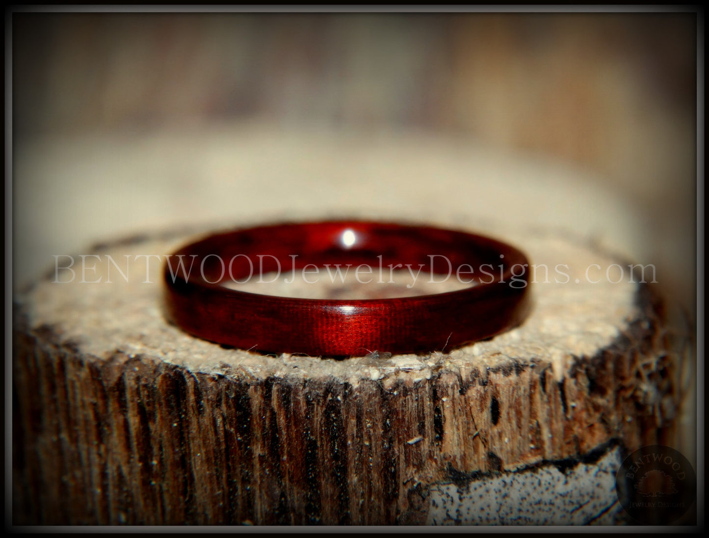 Bentwood Ring - Bloodwood Classic Wooden Ring handcrafted bentwood wooden rings wood wedding ring engagement