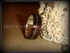 Bentwood Ring - Ebony Wood Ring with Wide Fine Silver Core and Thin Silver Guitar String Inlay handcrafted bentwood wooden rings wood wedding ring engagement
