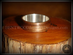 Bentwood Ring - American Walnut Wood Ring with Wide Fine Silver Core handcrafted bentwood wooden rings wood wedding ring engagement