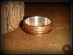 Bentwood Ring - American Walnut Wood Ring with Wide Fine Silver Core handcrafted bentwood wooden rings wood wedding ring engagement