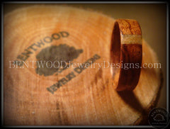 Bentwood Ring - Bubinga Wood and Transverse Sand Inlay Accent handcrafted bentwood wooden rings wood wedding ring engagement