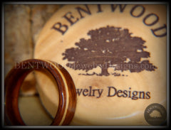 Bentwood Ring - S. American Rosewood with N. American Maple Inlay handcrafted bentwood wooden rings wood wedding ring engagement