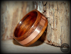 Bentwood Ring - Rosewood with Wide Copper Inlay handcrafted bentwood wooden rings wood wedding ring engagement