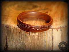 Bentwood Ring - Rosewood Ring with Twisted Copper Inlay handcrafted bentwood wooden rings wood wedding ring engagement