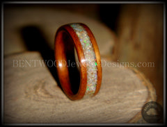 Bentwood Ring - "Prism" Rosewood Wooden Ring with Ethiopian Welo Fire Opal Inlay handcrafted bentwood wooden rings wood wedding ring engagement