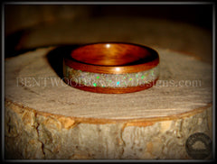 Bentwood Ring - "Prism" Rosewood Wooden Ring with Ethiopian Welo Fire Opal Inlay handcrafted bentwood wooden rings wood wedding ring engagement