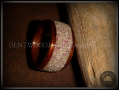 Bentwood Ring - Rosewood Wooden Ring with Silver & Lilac Glass Inlay handcrafted bentwood wooden rings wood wedding ring engagement