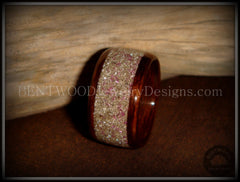Bentwood Ring - Rosewood Wooden Ring with Silver & Lilac Glass Inlay handcrafted bentwood wooden rings wood wedding ring engagement