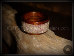 Bentwood Ring - Rosewood Wooden Ring with Silver & Lilac Glass Inlay handcrafted bentwood wooden rings wood wedding ring engagement