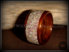 Bentwood Ring - Rosewood Wooden Ring with Silver & Lilac Glass Inlay handcrafted bentwood wooden rings wood wedding ring engagement