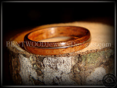 Bentwood Ring - Santos Rosewood Wood Ring with Silver Wire Inlay handcrafted bentwood wooden rings wood wedding ring engagement