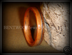 Bentwood Ring - Santos Rosewood Wood Ring with Silver Wire Inlay handcrafted bentwood wooden rings wood wedding ring engagement