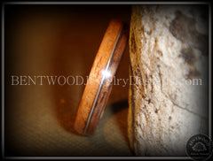 Bentwood Ring - Santos Rosewood Wood Ring with Silver Wire Inlay handcrafted bentwood wooden rings wood wedding ring engagement