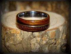 Bentwood Ring - "Acoustic" Rosewood Wood Ring Bronze Acoustic Guitar String Inlay on Surgical Grade Stainless Steel Comfort Fit Metal Core handcrafted bentwood wooden rings wood wedding ring engagement