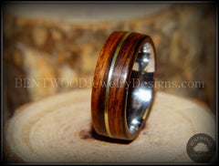 Bentwood Ring - "Acoustic" Rosewood Wood Ring Bronze Acoustic Guitar String Inlay on Surgical Grade Stainless Steel Comfort Fit Metal Core handcrafted bentwood wooden rings wood wedding ring engagement