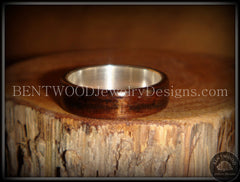 Bentwood Ring - Macassar Ebony Wood Ring with Wide Fine Silver Core handcrafted bentwood wooden rings wood wedding ring engagement