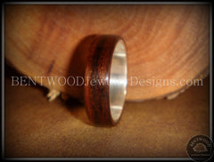 Bentwood Ring - Macassar Ebony Wood Ring with Wide Fine Silver Core handcrafted bentwood wooden rings wood wedding ring engagement