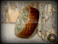 Bentwood Ring - "The Whiskey Hunter" Jack Daniel's Whiskey Oak Barrel on Deer Antler handcrafted bentwood wooden rings wood wedding ring engagement