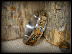 Bentwood Ring - "Figured Brown Sleeping Beauty" Rare Mediterranean Oak Burl Wood Ring on Surgical Grade Stainless Steel Comfort Fit Core handcrafted bentwood wooden rings wood wedding ring engagement