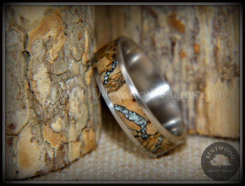 Bentwood Ring - "Figured Brown Sleeping Beauty" Rare Mediterranean Oak Burl Wood Ring on Surgical Grade Stainless Steel Comfort Fit Core