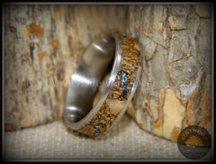 Bentwood Ring - "Figured Brown Sleeping Beauty" Rare Mediterranean Oak Burl Wood Ring on Surgical Grade Stainless Steel Comfort Fit Core handcrafted bentwood wooden rings wood wedding ring engagement