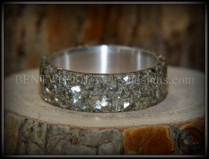 Bentwood Ring - Glass on Fine Silver Core Ring handcrafted bentwood wooden rings wood wedding ring engagement