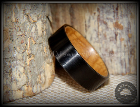 Bentwood Ring - "Rugged & Refined" Whiskey Oak and Tungsten Carbide Black