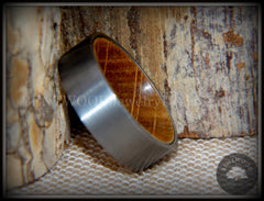 Bentwood Ring - "Rugged & Refined" Whiskey Oak and Tungsten Carbide Silver handcrafted bentwood wooden rings wood wedding ring engagement