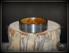 Bentwood Ring - "Rugged & Refined" Whiskey Oak and Tungsten Carbide Silver handcrafted bentwood wooden rings wood wedding ring engagement