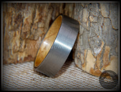 Bentwood Ring - "Rugged & Refined" Whiskey Oak and Tungsten Carbide Silver handcrafted bentwood wooden rings wood wedding ring engagement