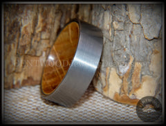 Bentwood Ring - "Rugged & Refined" Whiskey Oak and Tungsten Carbide Silver handcrafted bentwood wooden rings wood wedding ring engagement