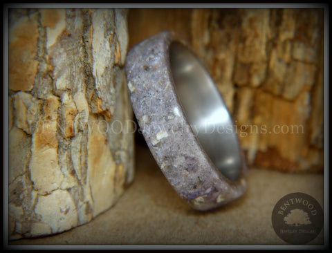 Bentwood Ring - "Remembrance" Cremation Ashes and Charoite on Titanium Core