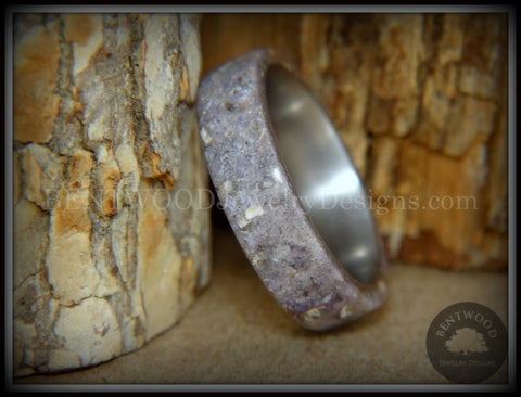 Bentwood Ring - "Remembrance" Cremation Ashes and Charoite on Titanium Core