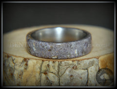 Bentwood Ring - "Remembrance" Cremation Ashes and Charoite on Titanium Core handcrafted bentwood wooden rings wood wedding ring engagement