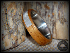 Bentwood Ring - "Pillar" Light Koa Wood Cremation Ash Inlay Titanium Core handcrafted bentwood wooden rings wood wedding ring engagement