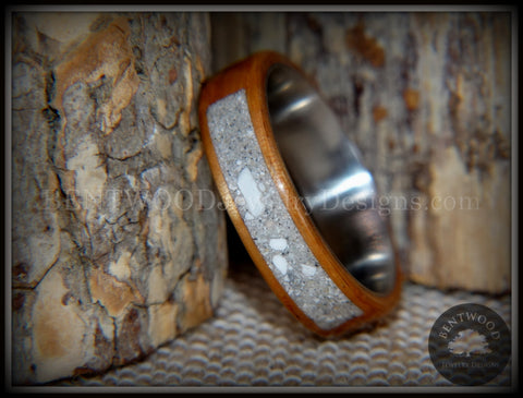 Bentwood Ring - "Pillar" Light Koa Wood Cremation Ash Inlay Titanium Core