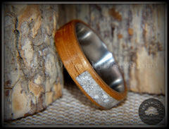 Bentwood Ring - "Pillar" Light Koa Wood Cremation Ash Inlay Titanium Core handcrafted bentwood wooden rings wood wedding ring engagement