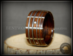 Bentwood Ring - "The Guitar Man" Rosewood, Silver Frets, Mother of Pearl Dot Inlays and Stainless Steel Guitar Strings handcrafted bentwood wooden rings wood wedding ring engagement