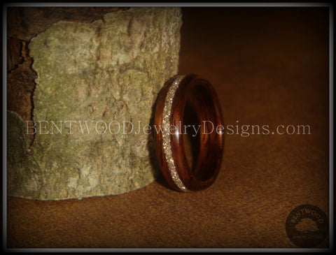 Bentwood Ring - Rosewood Wooden Ring with Silver Glass Inlay