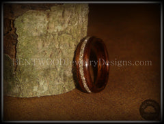 Bentwood Ring - Rosewood Wooden Ring with Silver Glass Inlay handcrafted bentwood wooden rings wood wedding ring engagement