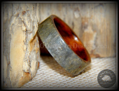 Bentwood Ring -  "Slate" Stone & Snakewood handcrafted bentwood wooden rings wood wedding ring engagement