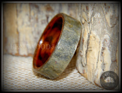 Bentwood Ring -  "Slate" Stone & Snakewood handcrafted bentwood wooden rings wood wedding ring engagement