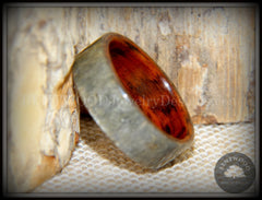 Bentwood Ring -  "Slate" Stone & Snakewood handcrafted bentwood wooden rings wood wedding ring engagement