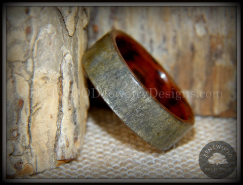 Bentwood Ring -  "Slate" Stone & Snakewood