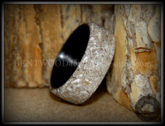 Bentwood Ring - "Remembrance" Cremation Ash Inlay on Carbon Fiber Core Liner handcrafted bentwood wooden rings wood wedding ring engagement