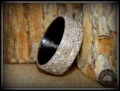 Bentwood Ring - "Remembrance" Cremation Ash Inlay on Carbon Fiber Core Liner handcrafted bentwood wooden rings wood wedding ring engagement