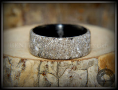 Bentwood Ring - "Remembrance" Cremation Ash Inlay on Carbon Fiber Core Liner handcrafted bentwood wooden rings wood wedding ring engagement