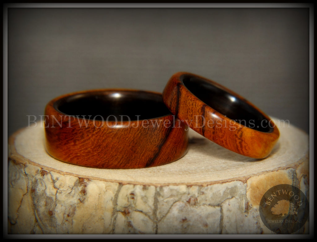 Bentwood couples wooden ring set ironwood carbon fiber - Bentwood Jewelry  Designs - Custom Handcrafted Bentwood Wood Rings